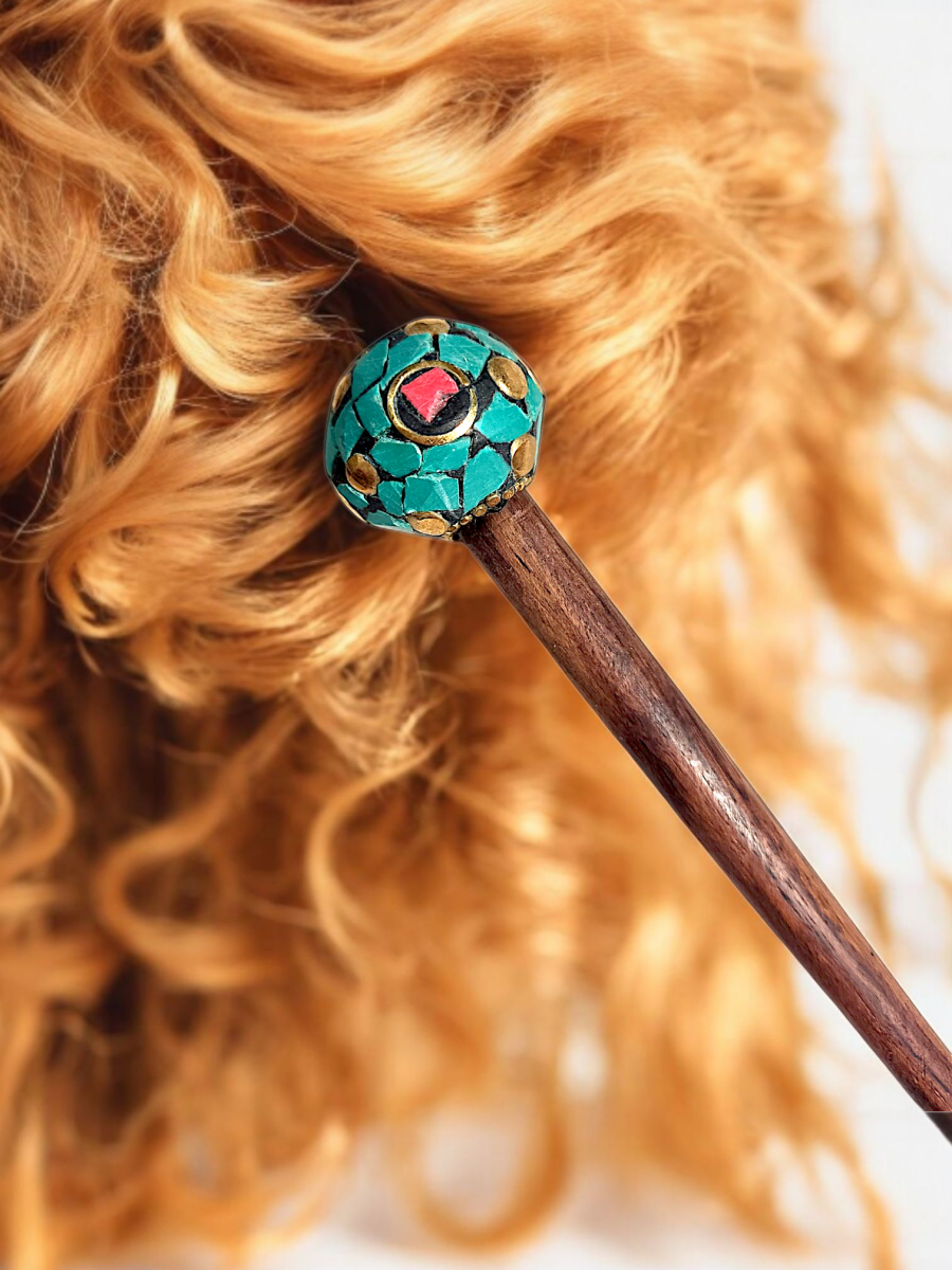 Шпилька с крошкой бирюзы