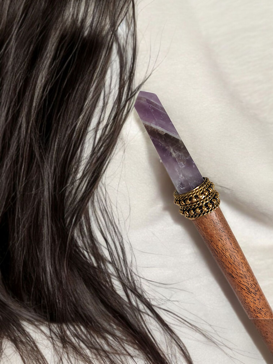 Шпилька с полосой Аметист