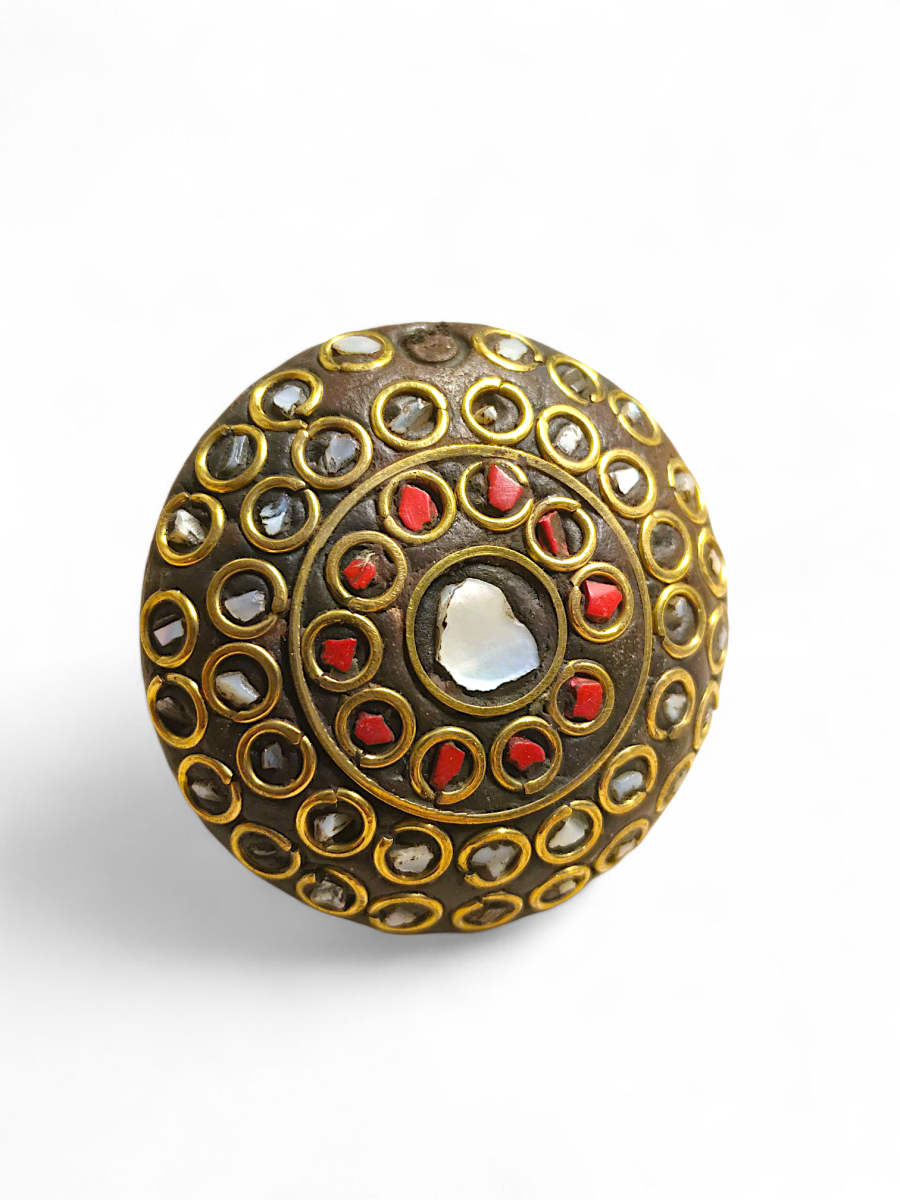 Кольцо с перламутровой крошкой