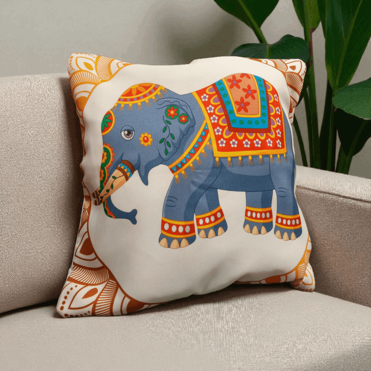 Наволочка 40х40 "Индийский слон"