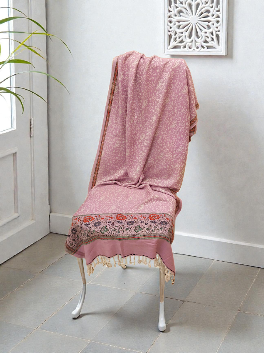 Палантин женский розовый