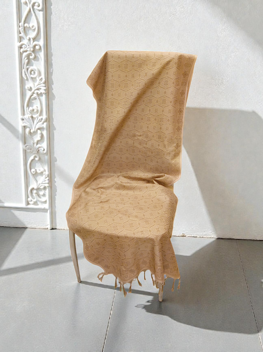 Женский шарф легкий бежевый