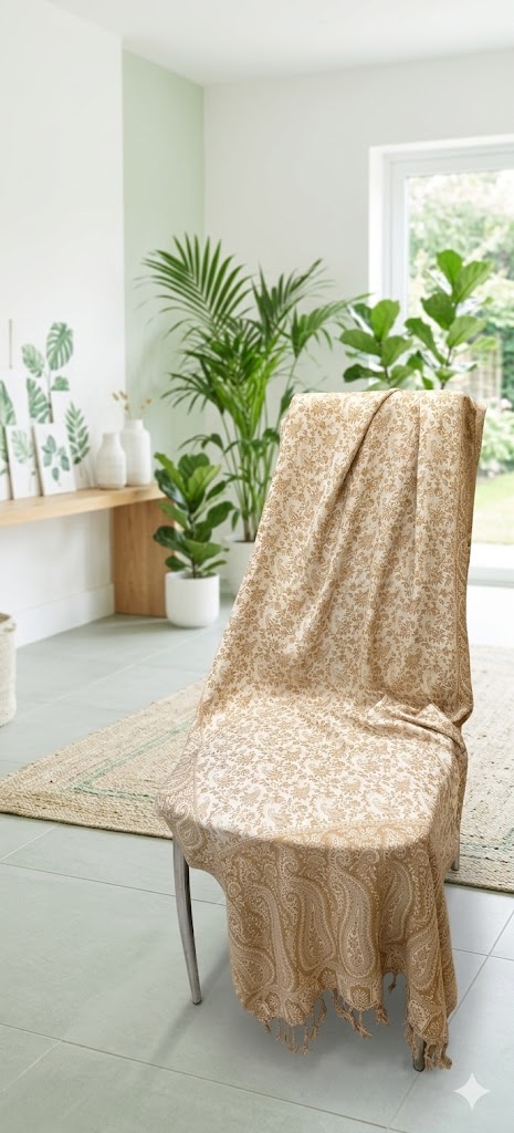 Хлопковый Бежевый Женский Шарф