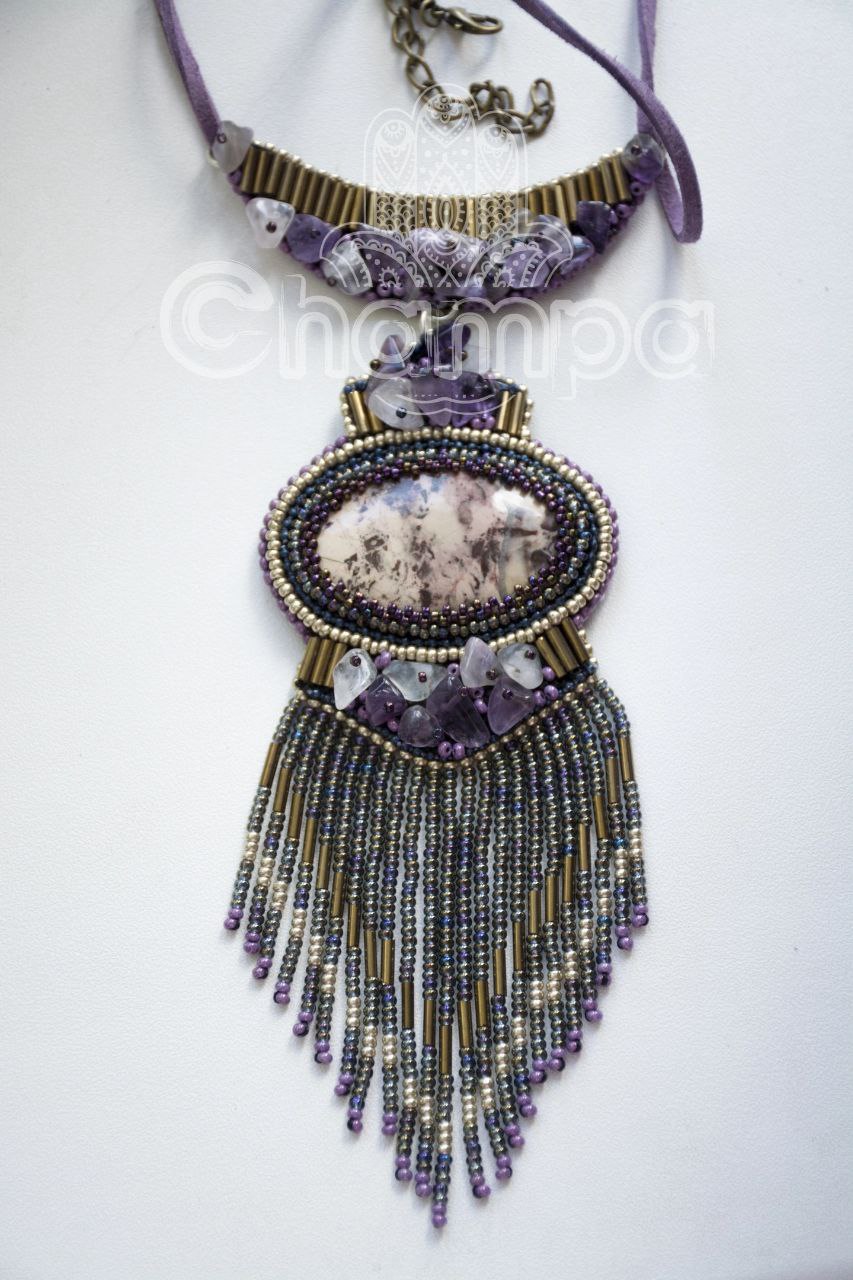 Подвеска "Вечерние Грезы" С Натуральной Яшмой.