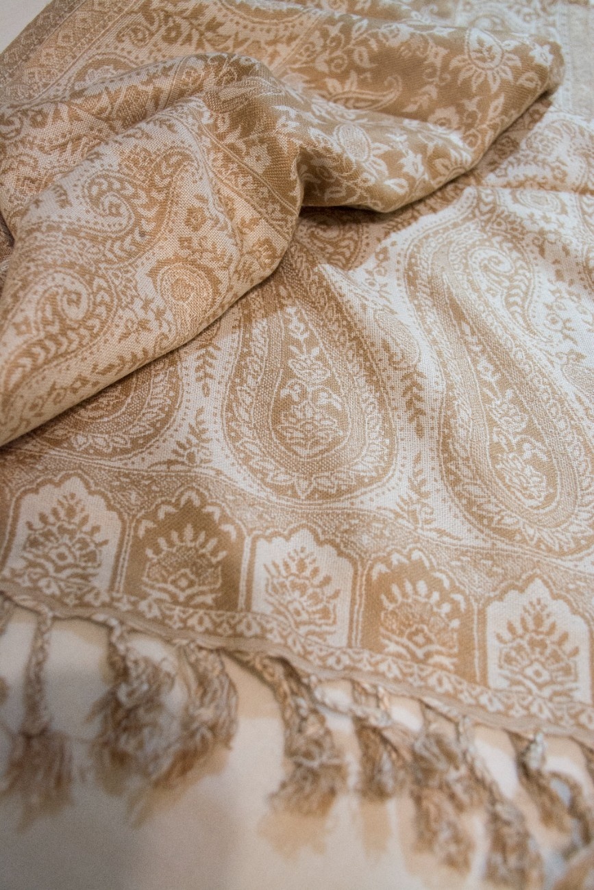 Хлопковый Бежевый Женский Шарф